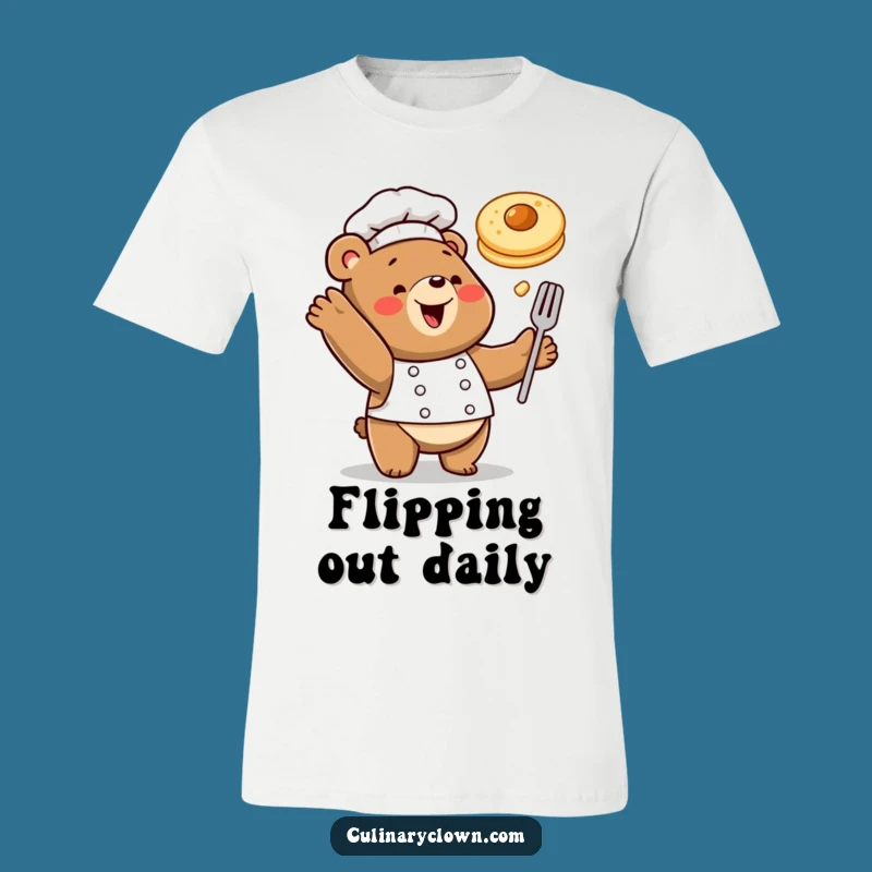 Funny Bear Chef T-Shirt Pancake Toss Breakfast Humor Apparel
