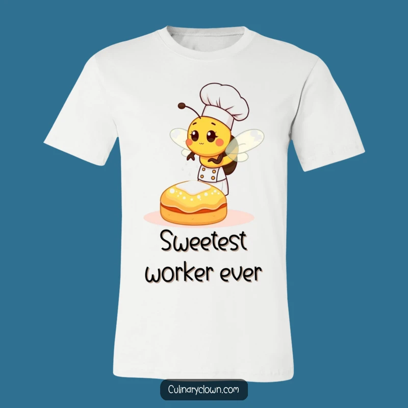Funny Bee Chef Sprinkling Sugar T-Shirt: Wear Your Sweet Skills Hilariously
