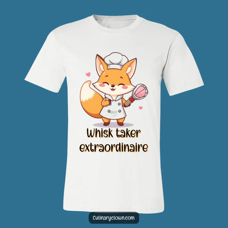Funny Fox Chef T-Shirt - Enthusiastic Baker Character Tee - Great Gift