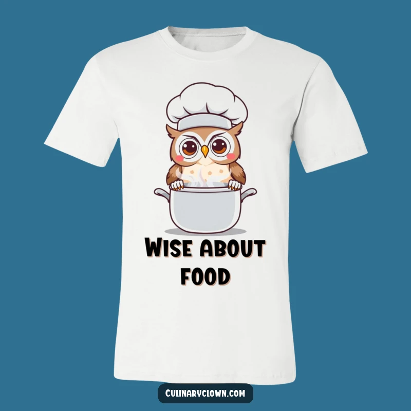 Funny Kawaii Owl Chef T-Shirt: Curious Steaming Pot Owl Tee, Ideal Funny Gift