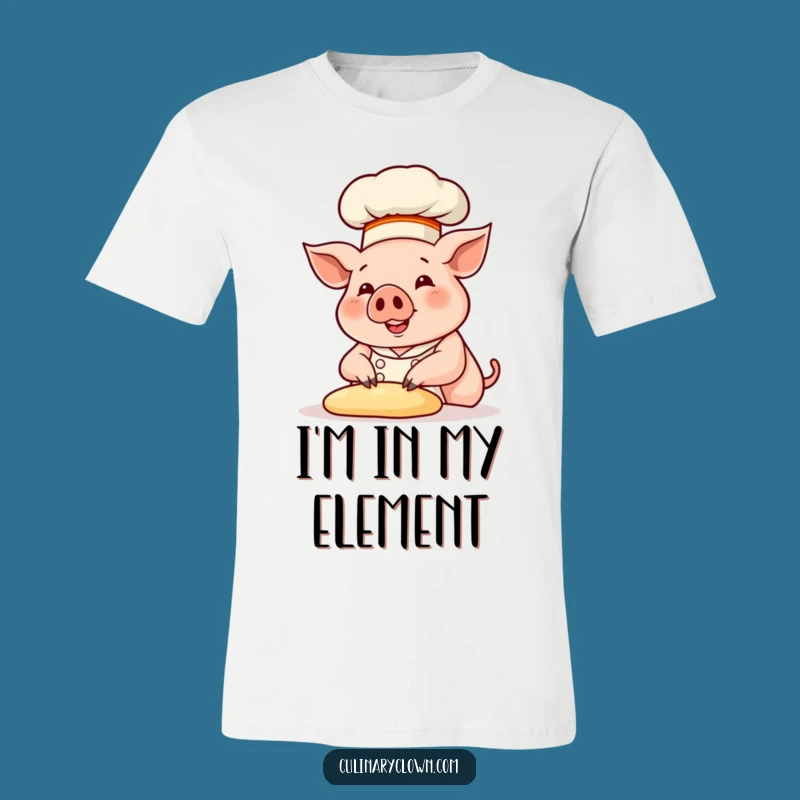 Funny Pig Chef Kneading Dough T-Shirt: Wear Your Culinary Passion Hilariously