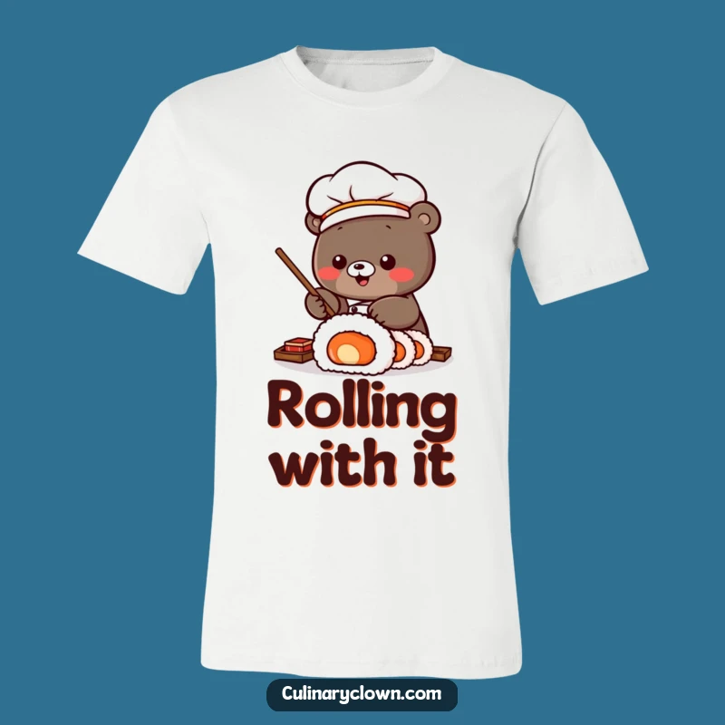 Kawaii Sushi Bear Funny T-Shirt: Roll into Fun, a Perfect Funny Gift!