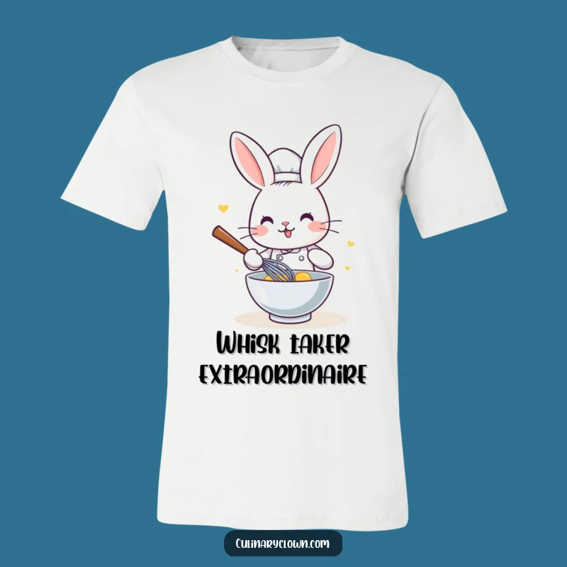 Funny Kawaii Rabbit Chef T-Shirt: Cute Whisking Bunny Cartoon Tee, Ideal Funny Gift for Foodies
