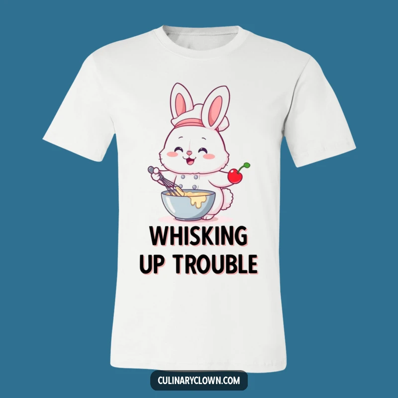 Funny Bunny Chef T-Shirt Whisking Batter Cute Baking Apparel