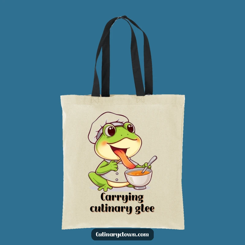 Funny Frog Chef Tote Bag: Carry Your Joyful Finds with Style