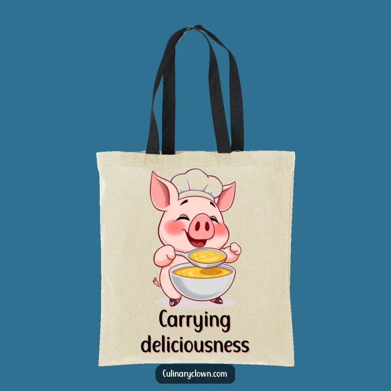 Funny Pig Chef Soup Tote Bag: Carry Your Culinary Passion