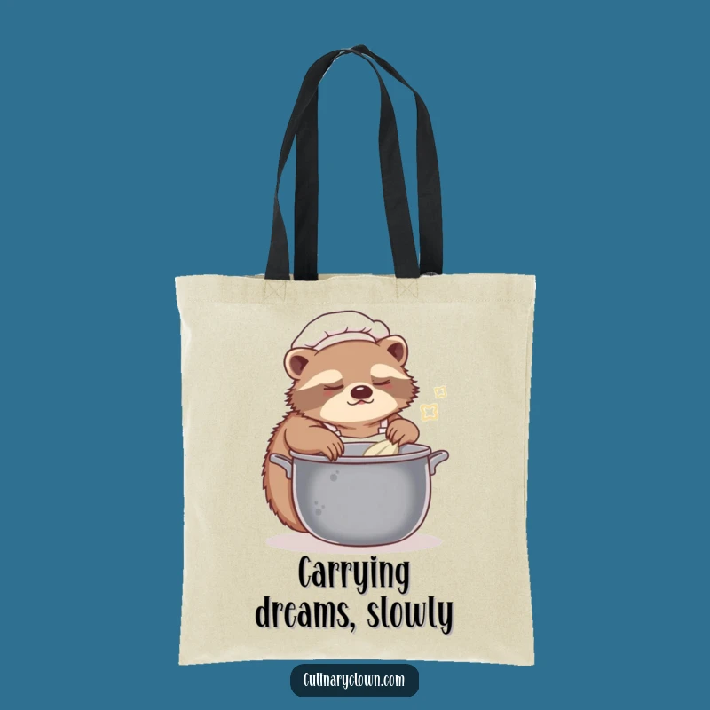 Funny Sloth Chef Tote Bag: Carry Your Groceries Slowly and Stylishly