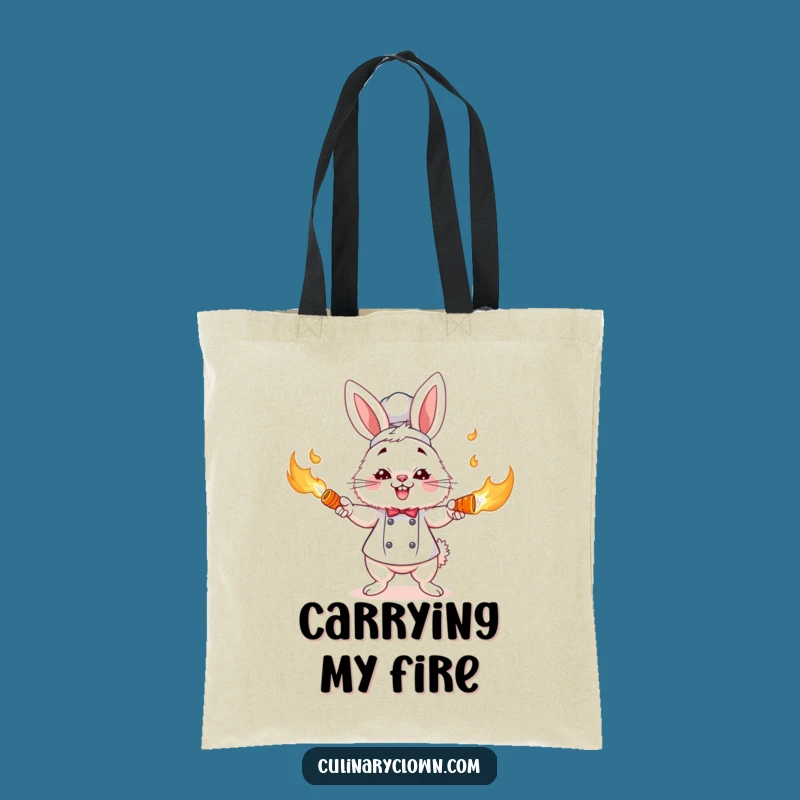 Funny Bunny Chef Tote Bag: Flaming Carrot Juggler Bag, Great Chef Funny Gift