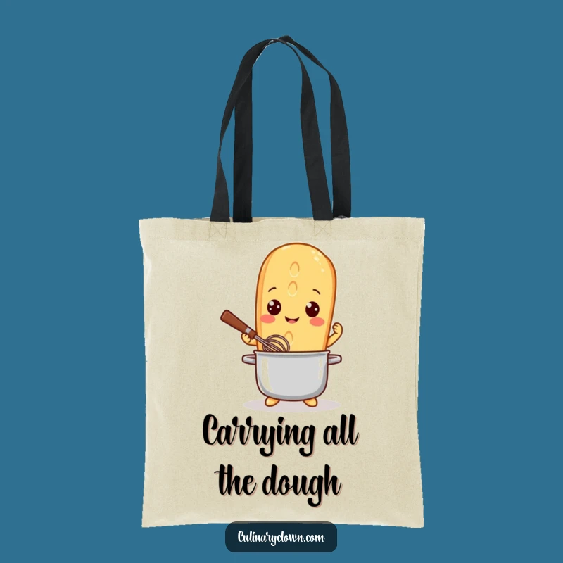 Funny Baguette Chef Tote Bag - Playful Art Grocery Bag - Funny Gift