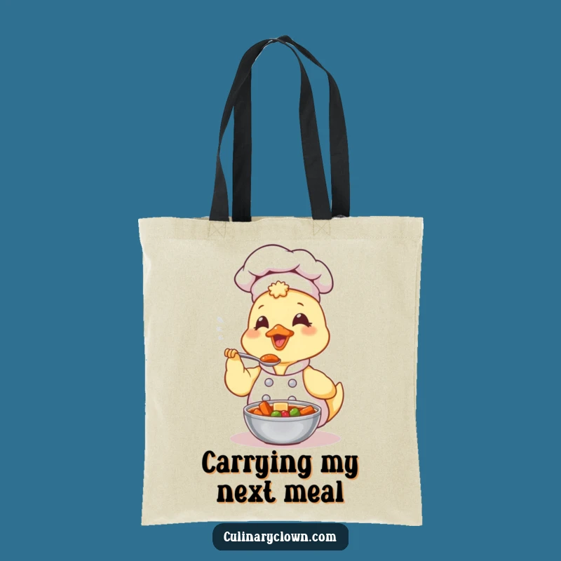 Funny Kawaii Duck Chef Tote Bag: Cute Stew Tasting Bag, Perfect Funny Gift for Groceries