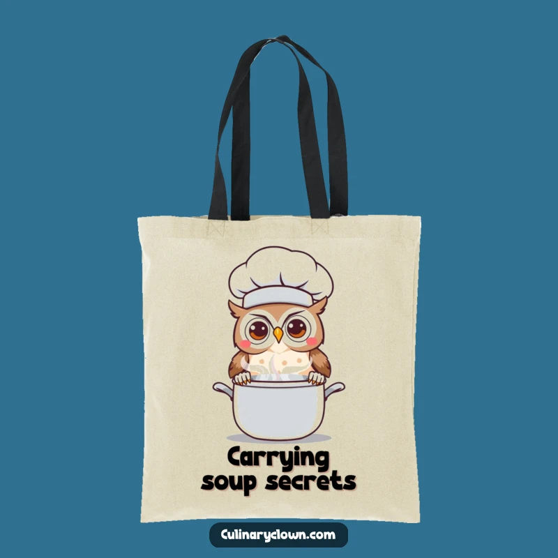 Funny Kawaii Owl Chef Tote Bag: Curious Steaming Pot Carryall, Ideal Funny Gift