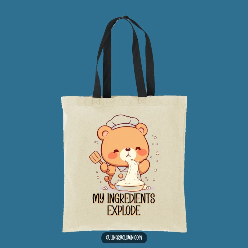 Funny Kawaii Bear Chef Flour Tote Bag: Carry Your Kitchen Fun