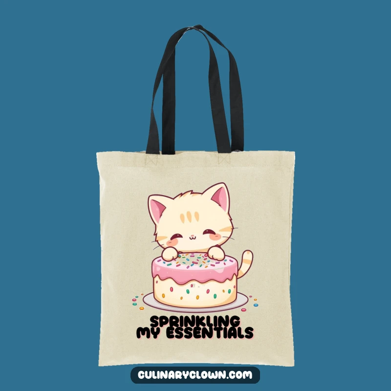Funny Cat Decorating Cake Tote Bag: Carry Your Treats with Feline Flair!